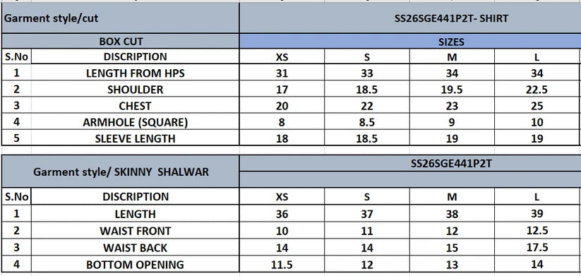 SS26SGE441P2T | New Arrivals | Sana Safinaz