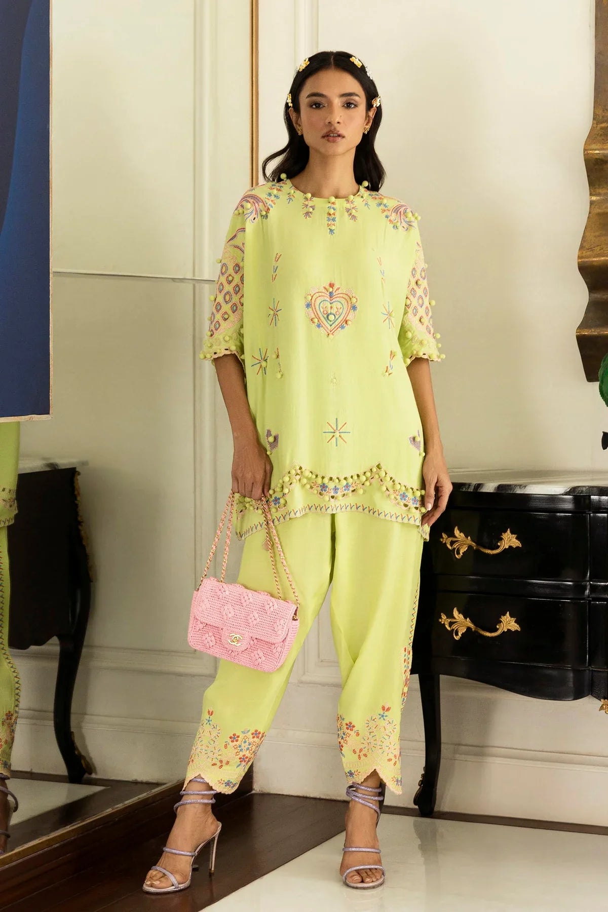 Sana Safinaz Eid Edit '26 - Stitched Embroidered Raw Silk Shirt+ Shalwar | Ss26sm048p2t