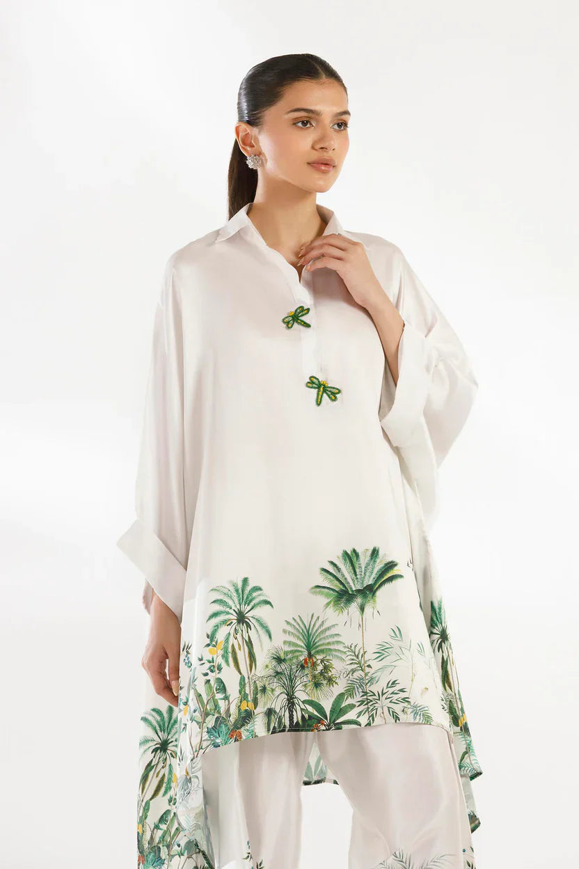 Sana Safinaz Eid Edit '26 - Stitched Printed Satin Shirt + Shalwar | Ss26stp702p2t