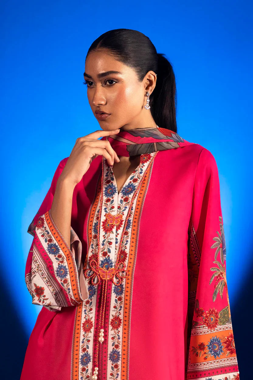 Sana Safinaz Eid Edit '26 - Stitched Printed Crepe Shirt+ Dupatta | Ss26stp707p2d