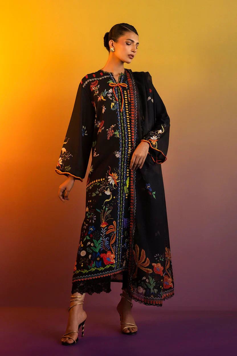 Sana Safinaz Eid Edit '26 - Stitched Printed Crepe Shirt + Dupatta | Ss26stp709p2d