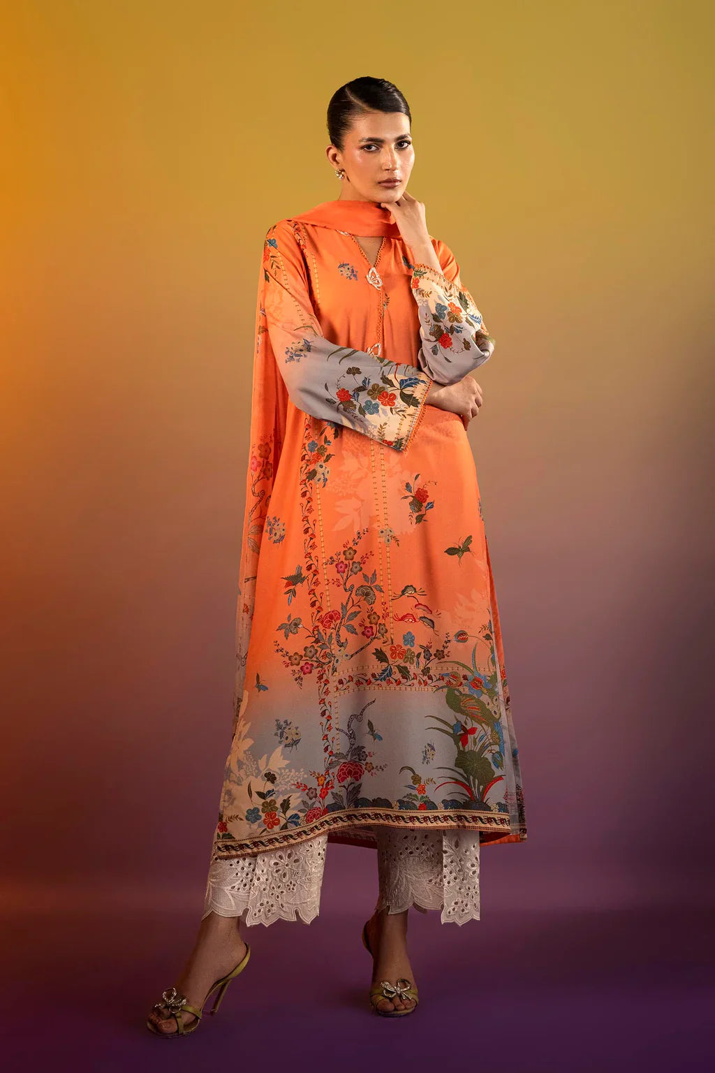 Sana Safinaz Eid Edit '26 - Stitched Printed Crepe Shirt + Dupatta | Ss26stp716p2d