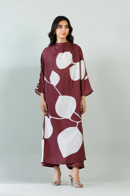 Sana Safinaz Eid Edit '26 - Stitched Printed Satin Shirt+ Culotte | Ss26stp733p2t