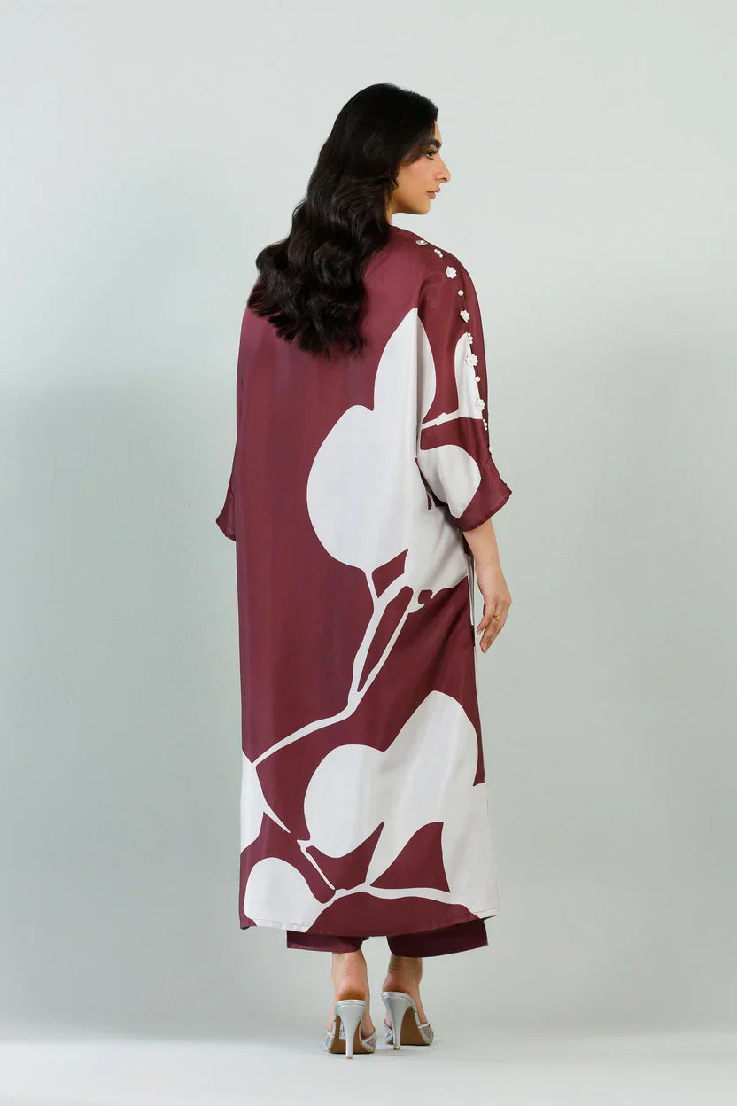 Sana Safinaz Eid Edit '26 - Stitched Printed Satin Shirt+ Culotte | Ss26stp733p2t
