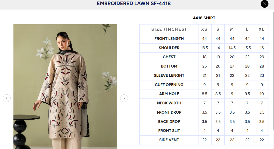 BAROQUE | EMBROIDERED LAWN SF-4418