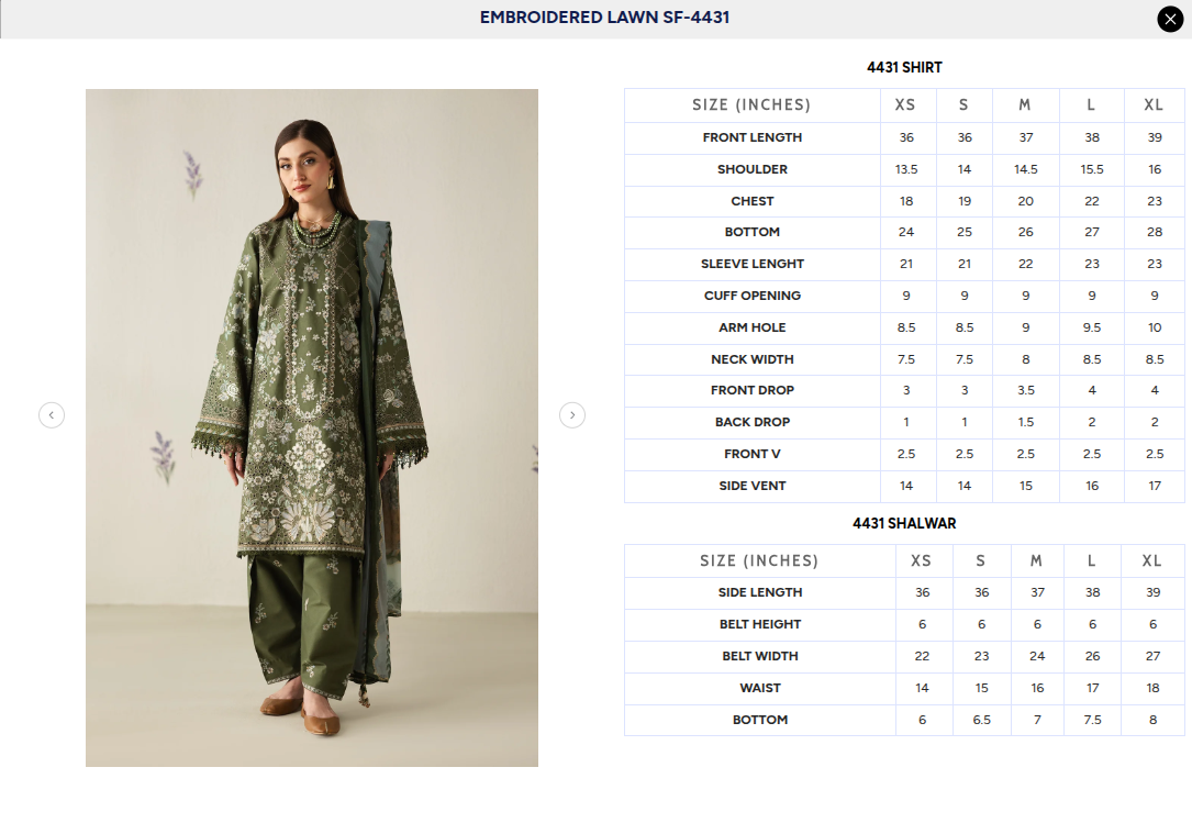 BAROQUE | EMBROIDERED LAWN SF-4431