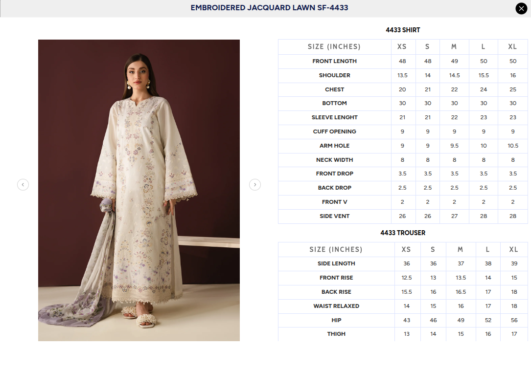BAROQUE | EMBROIDERED LAWN SF-4433