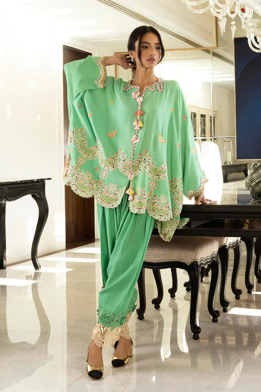 Sana Safinaz Eid Edit '26 - Stitched Embroidered Raw Silk Shirt+ Shalwar | Ss26sm045p2t