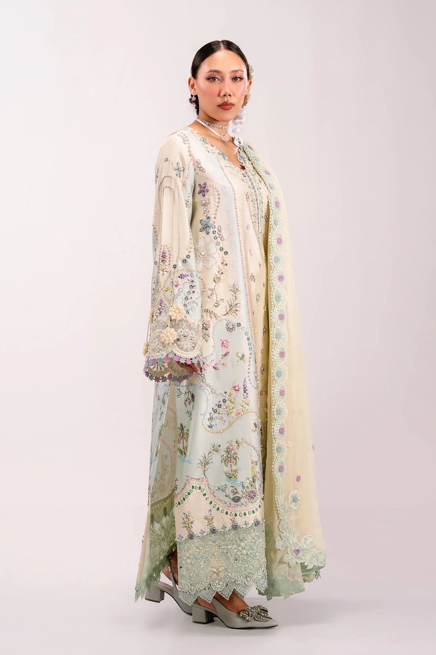 QSL-01 AZURE Qalamkar - Luxe Silk '26