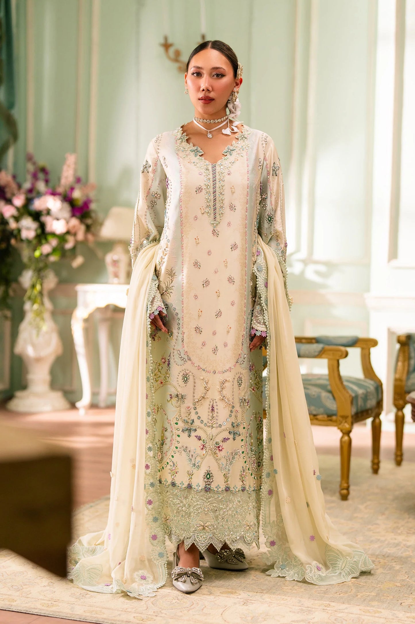 QSL-01 AZURE Qalamkar - Luxe Silk '26