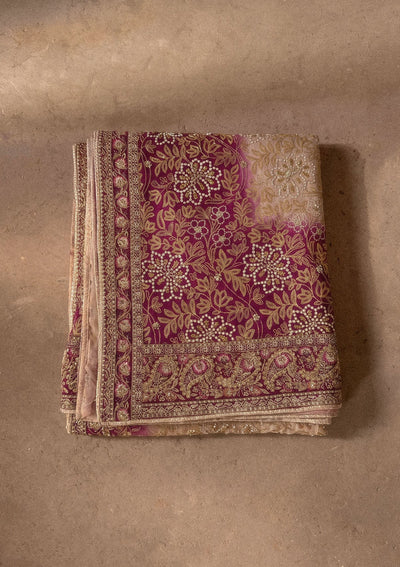 Shawl - Plum and Pink Medium Silk WDB26 Aik Atelier - Wedding Festive '26 Vol 02