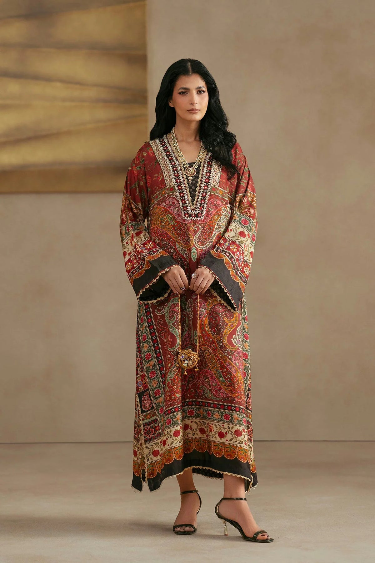 Ethnc Women Boutique '26 - EMBROIDERED KAFTAN | E1229-104-306