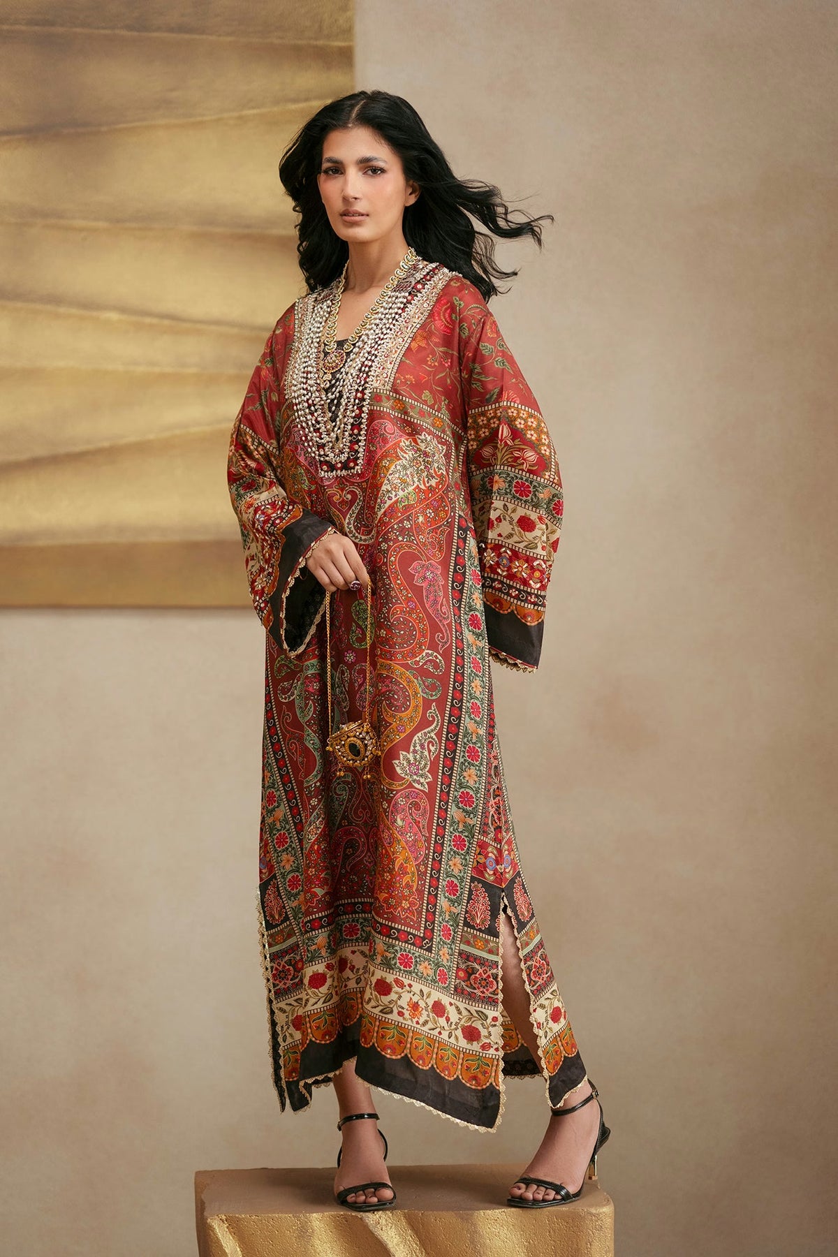 Ethnc Women Boutique '26 - EMBROIDERED KAFTAN | E1229-104-306