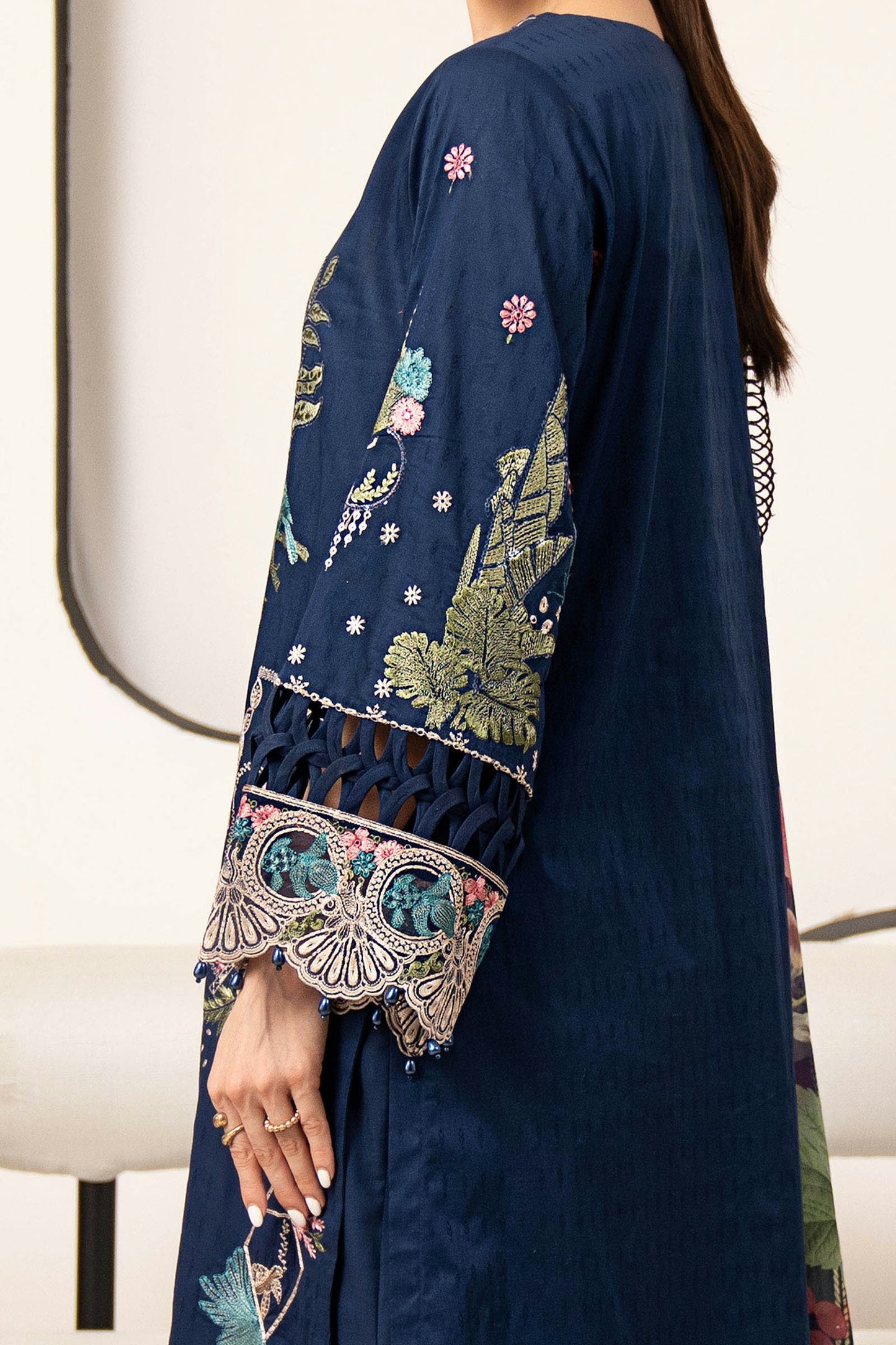 Maria.B Desi Summer Pie '26 - 3 Piece Embroidered Dobby Lawn Suit | Dwa2611-esm-blu