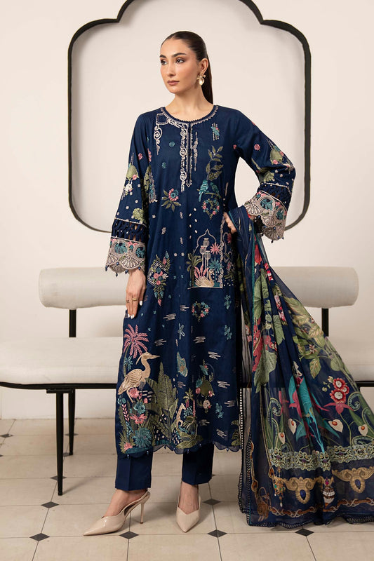 Maria.B Desi Summer Pie '26 - 3 Piece Embroidered Dobby Lawn Suit | Dwa2611-esm-blu