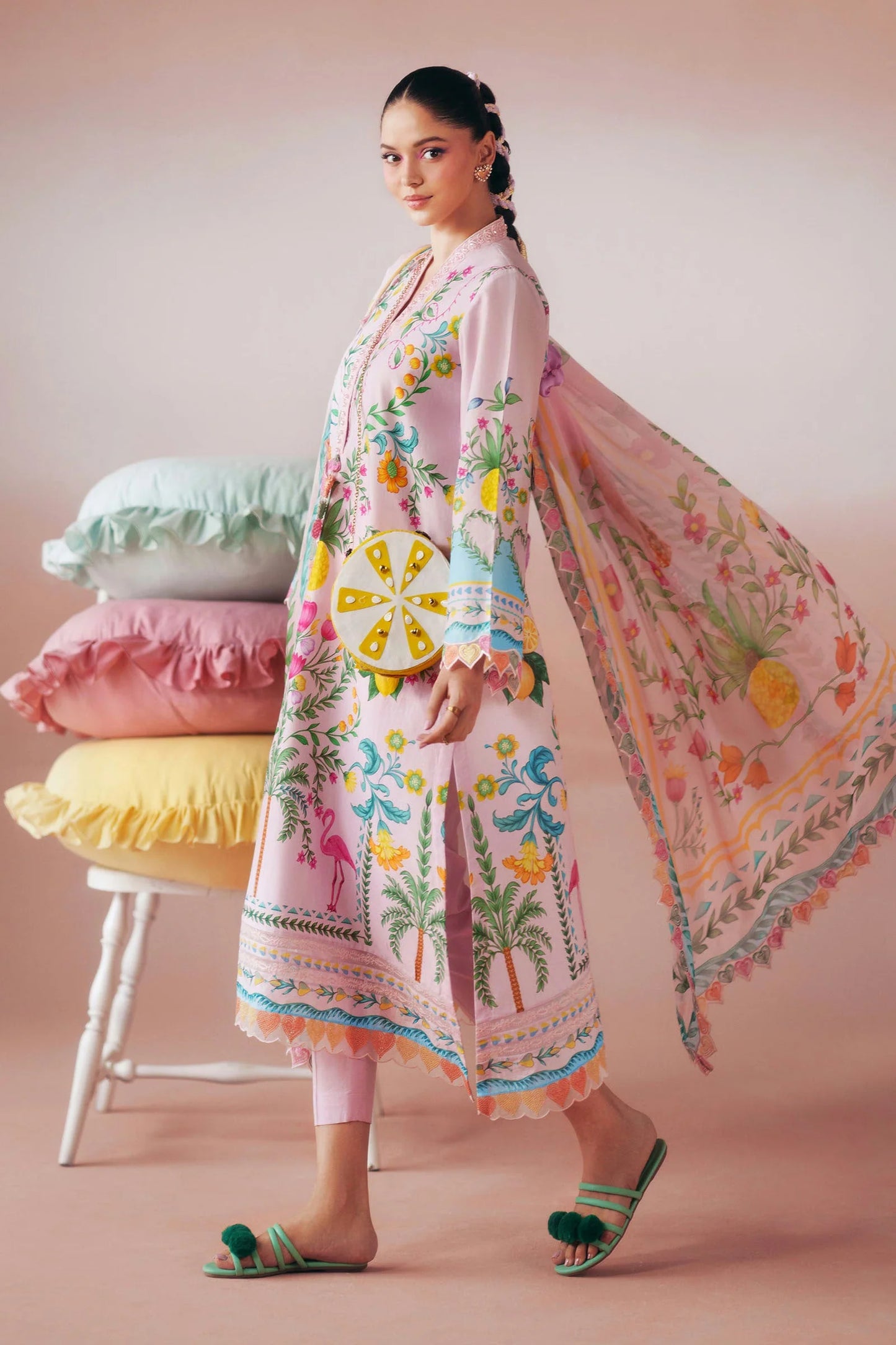 Maria.B Desi Summer Pie '26 - 3 Piece Embroidered Lawn Suit | Dwa2616-esm-pnk