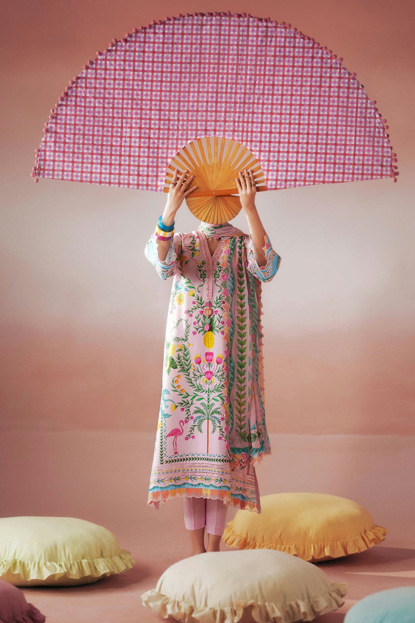 Maria.B Desi Summer Pie '26 - 3 Piece Embroidered Lawn Suit | Dwa2616-esm-pnk