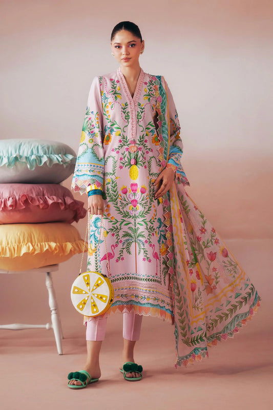 Maria.B Desi Summer Pie '26 - 3 Piece Embroidered Lawn Suit | Dwa2616-esm-pnk