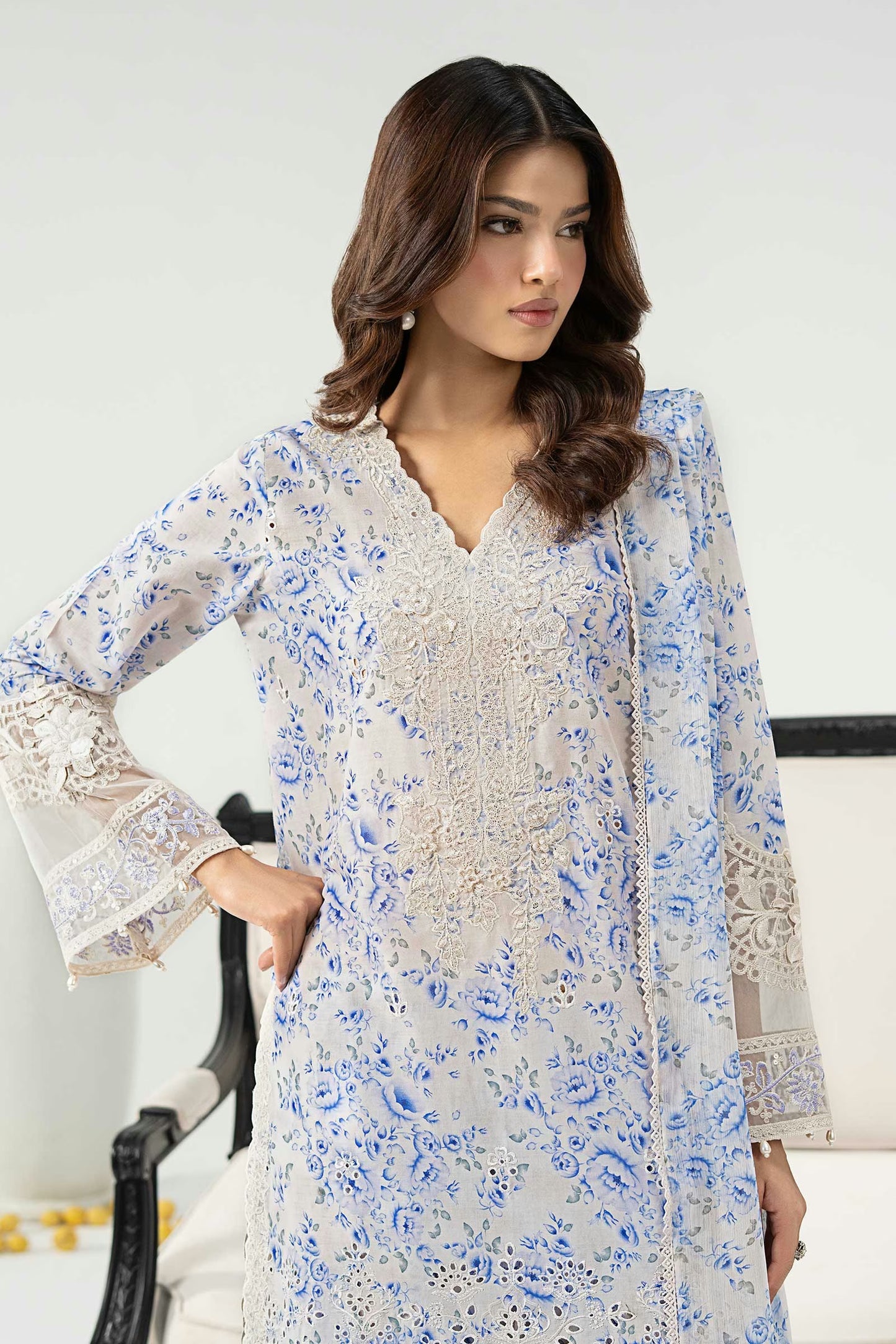 Maria.B Desi Summer Pie '26 - 3 Piece Embroidered Lawn Suit | Dwf36r1-esm-pfw