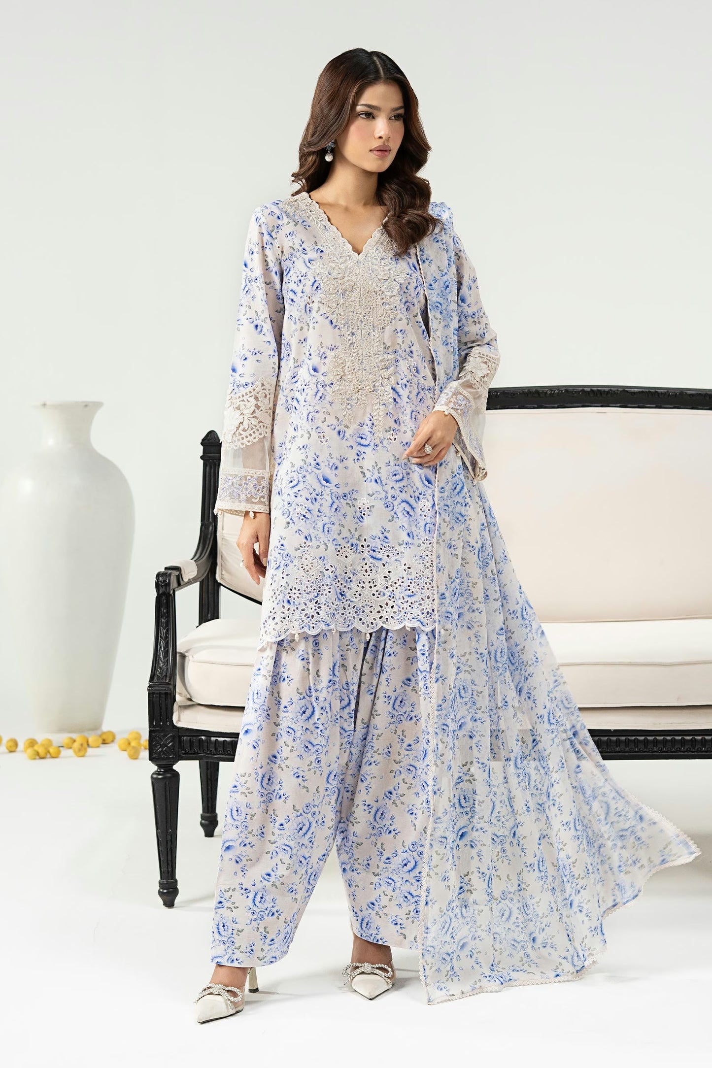 Maria.B Desi Summer Pie '26 - 3 Piece Embroidered Lawn Suit | Dwf36r1-esm-pfw