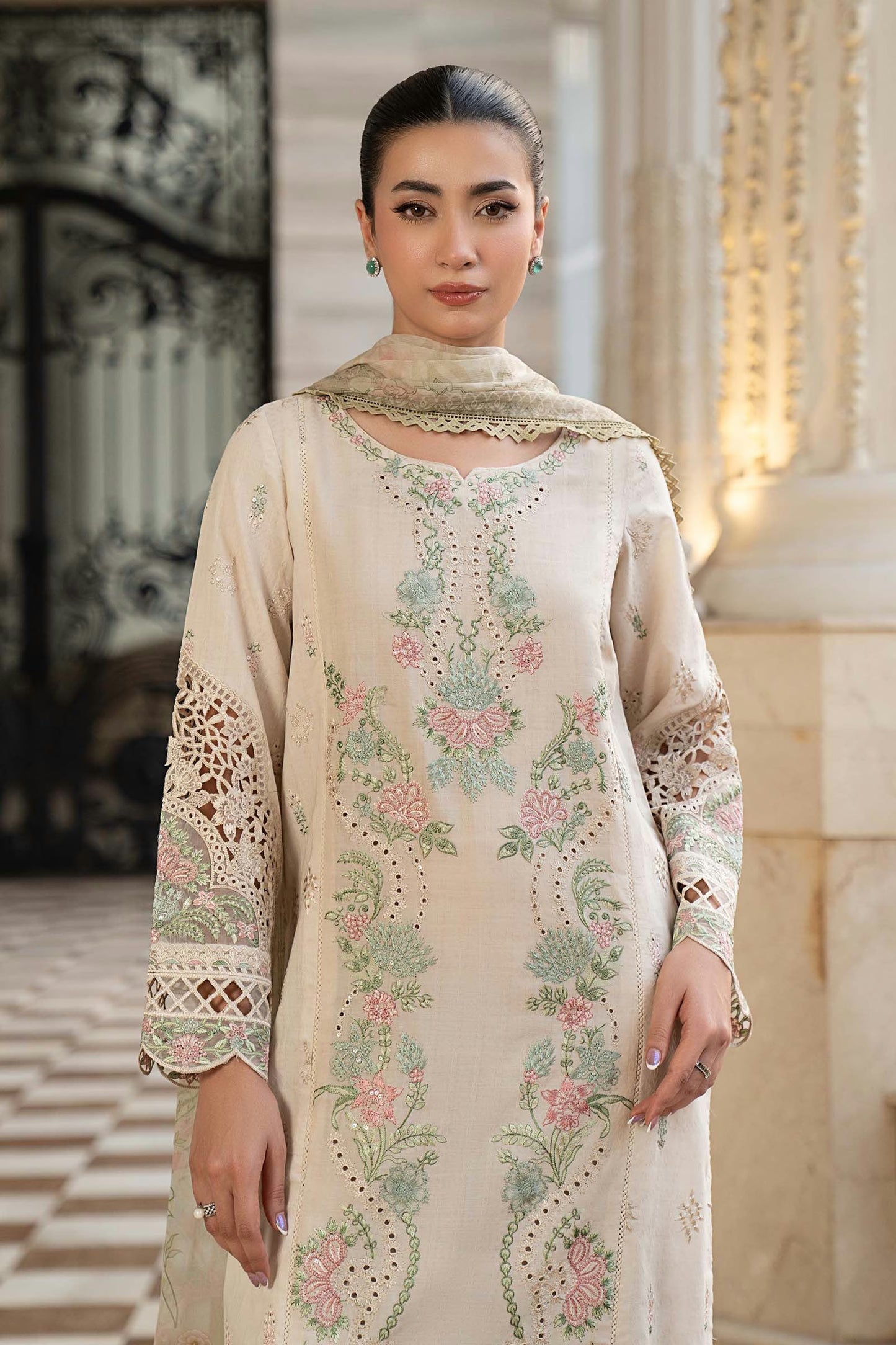 Maria.B Desi Summer Pie '26 - 3 Piece Embroidered Self Jacquard Lawn Suit | Dwe47r1-esm-ofw