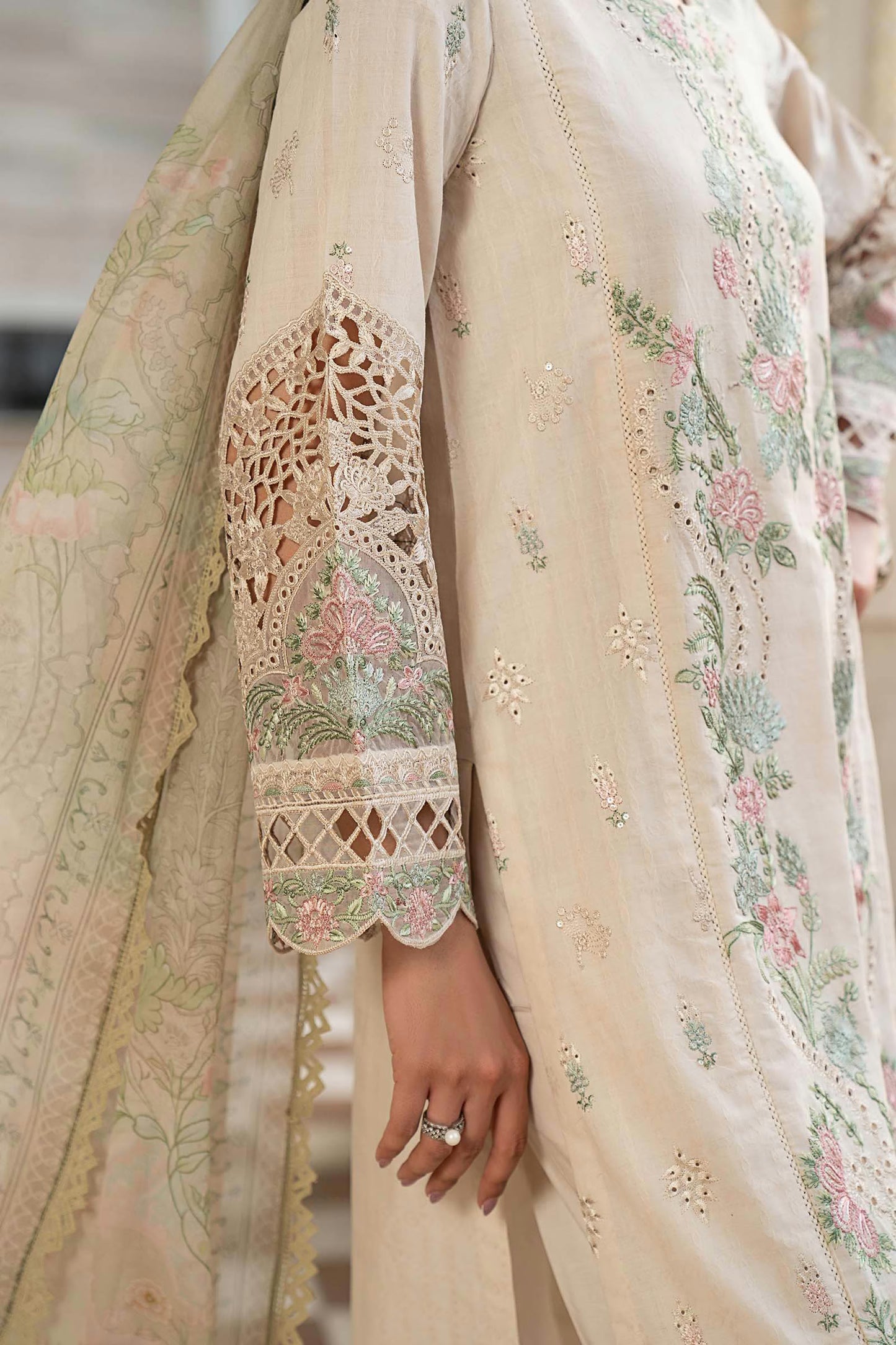 Maria.B Desi Summer Pie '26 - 3 Piece Embroidered Self Jacquard Lawn Suit | Dwe47r1-esm-ofw