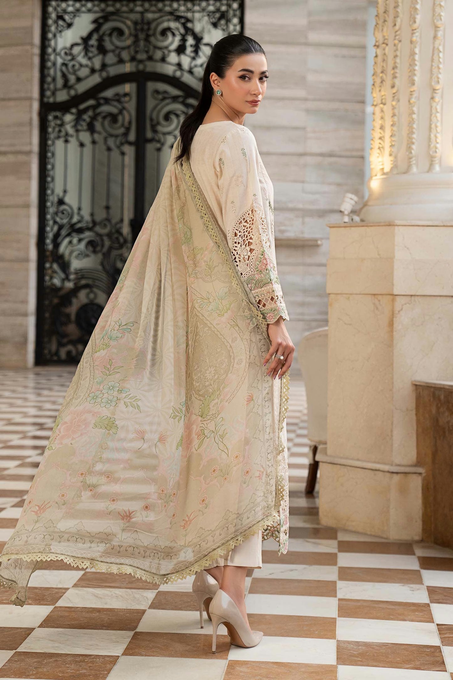 Maria.B Desi Summer Pie '26 - 3 Piece Embroidered Self Jacquard Lawn Suit | Dwe47r1-esm-ofw