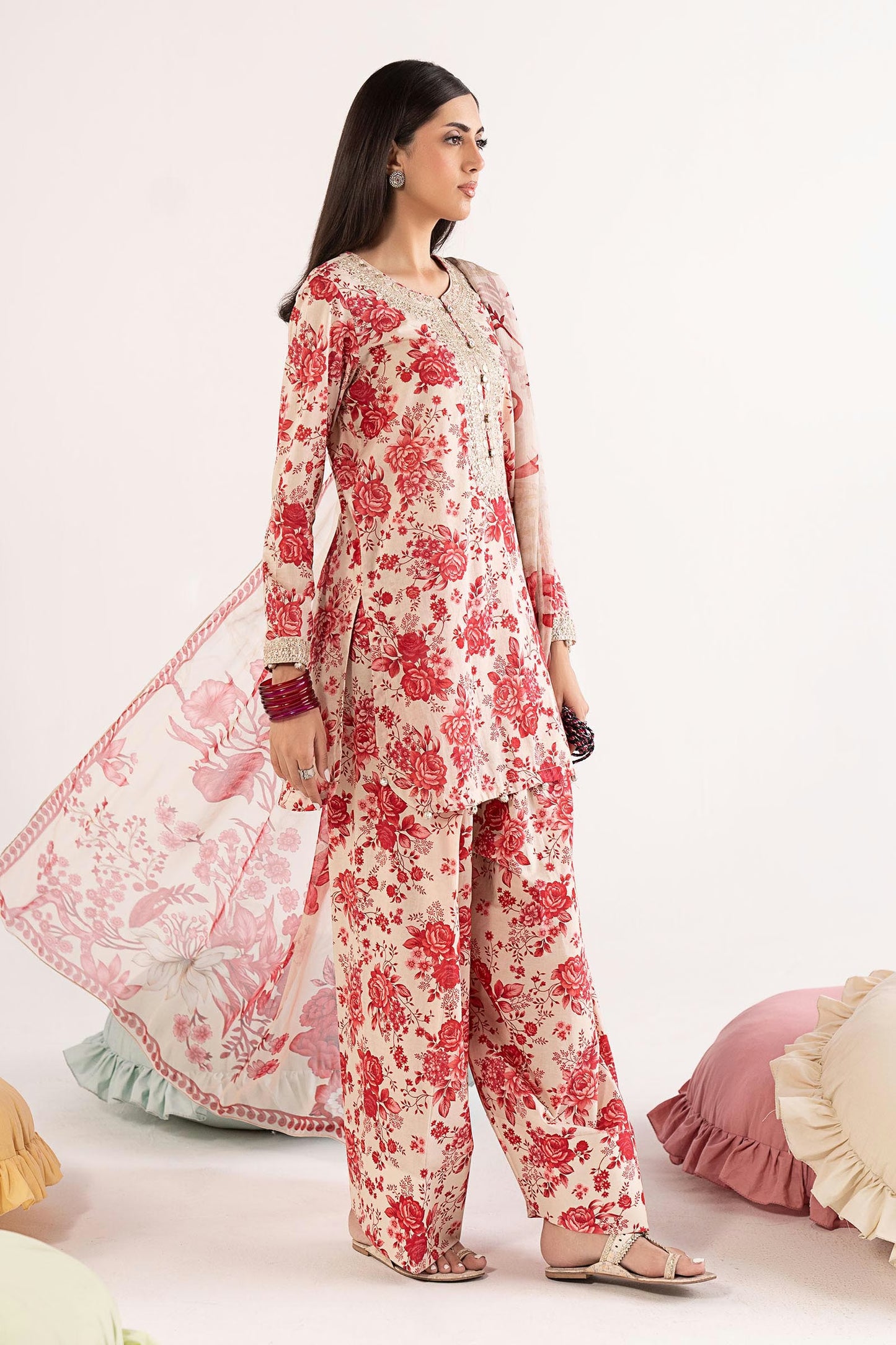 Maria.B Desi Summer Pie '26 - 3 Piece Embroidered Lawn Suit | Dwp63r1-esm-pnk
