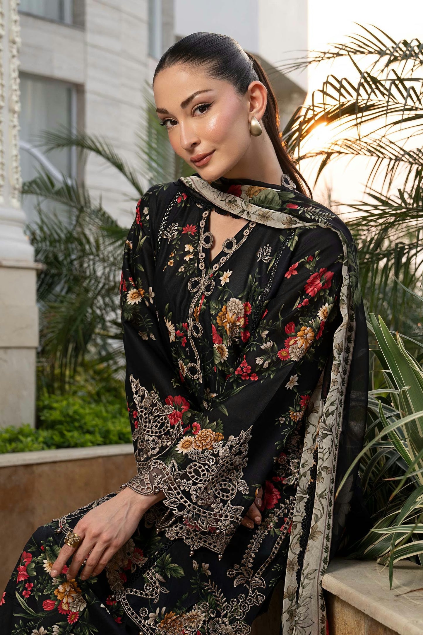 Maria.B Desi Summer Pie '26 - 3 Piece Embroidered Lawn Suit | Dwp2603-esm-blk