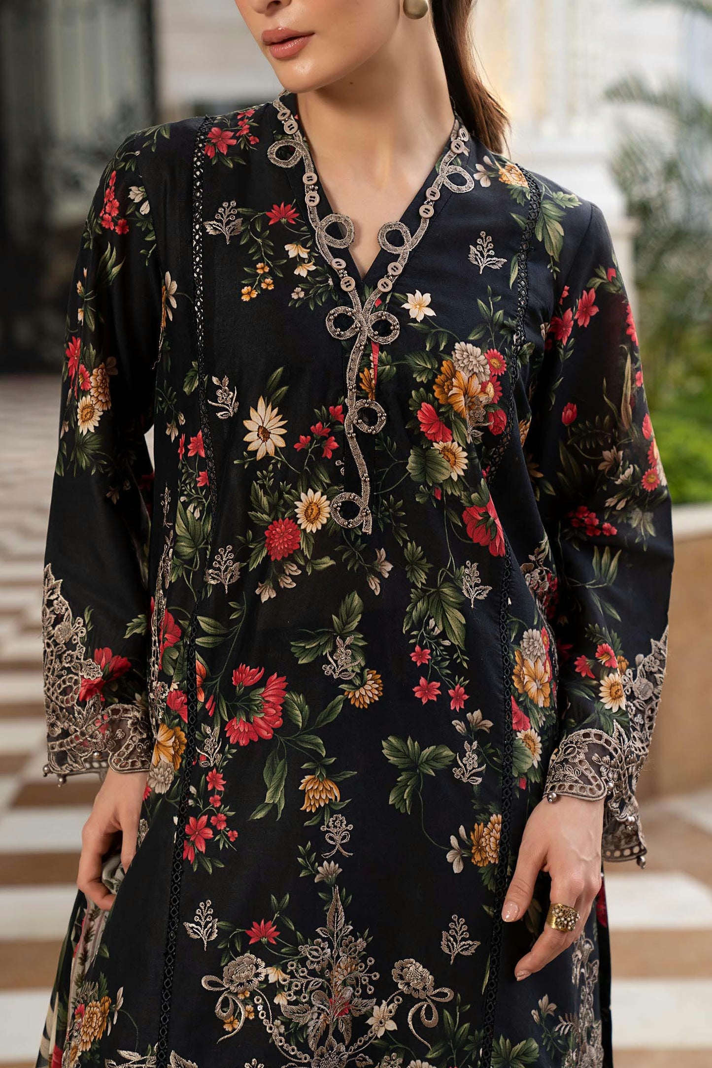 Maria.B Desi Summer Pie '26 - 3 Piece Embroidered Lawn Suit | Dwp2603-esm-blk