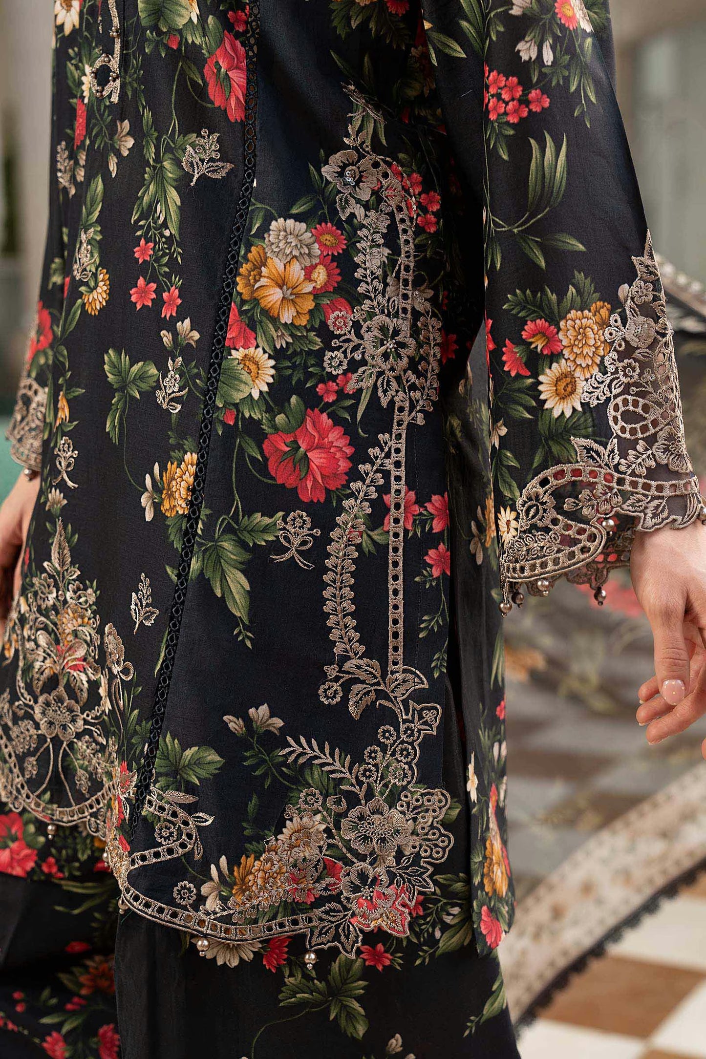 Maria.B Desi Summer Pie '26 - 3 Piece Embroidered Lawn Suit | Dwp2603-esm-blk