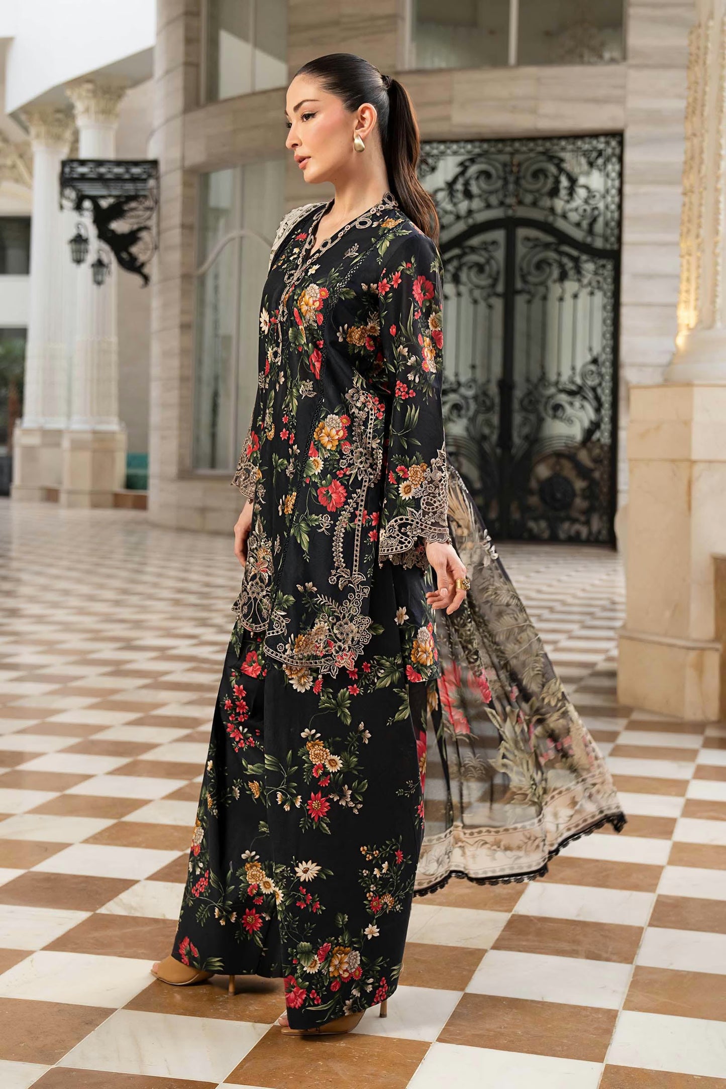 Maria.B Desi Summer Pie '26 - 3 Piece Embroidered Lawn Suit | Dwp2603-esm-blk