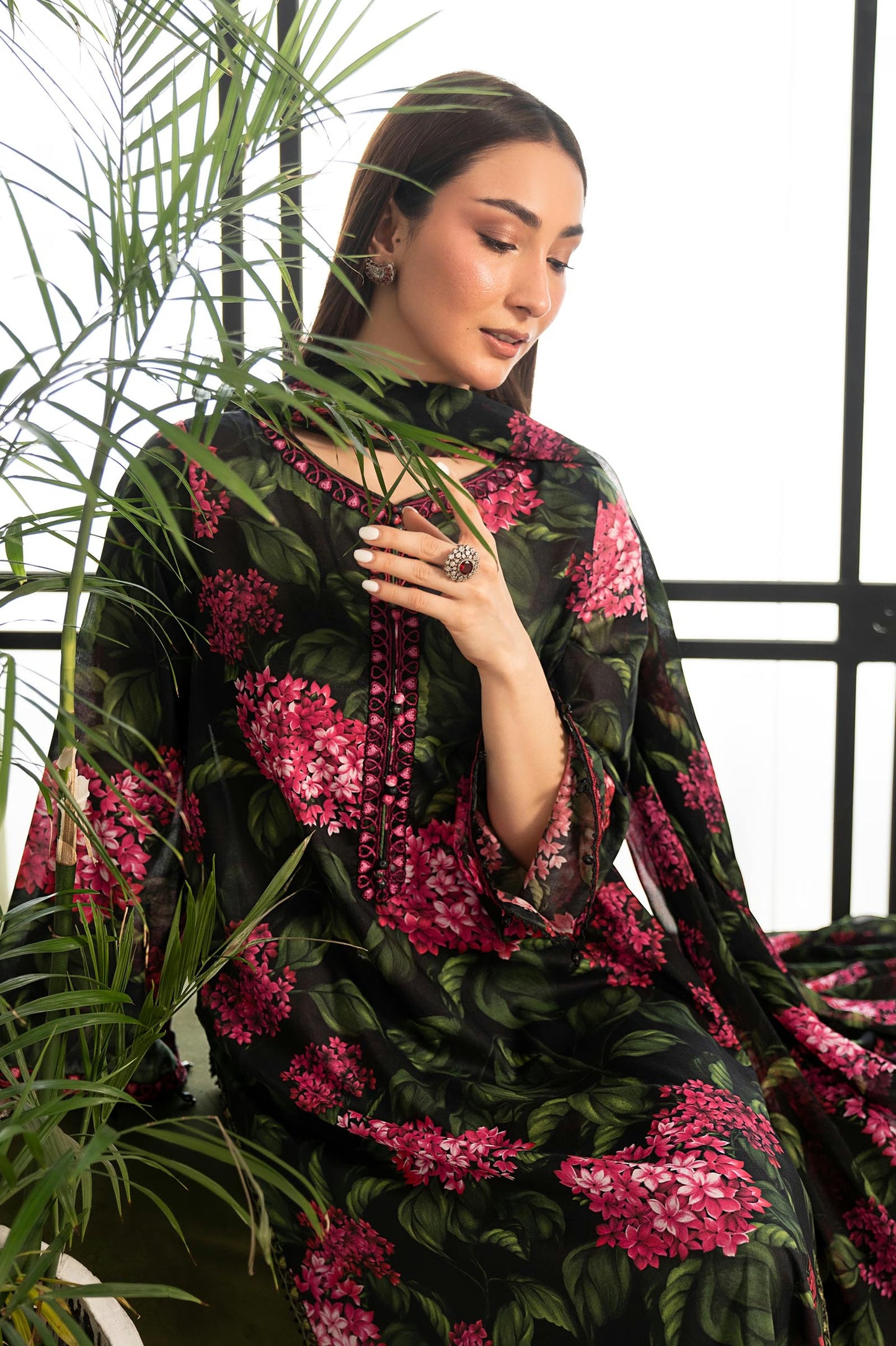 Maria.B Desi Summer Pie '26 - 3 Piece Embroidered Lawn Suit | Dwp2615-esm-blk
