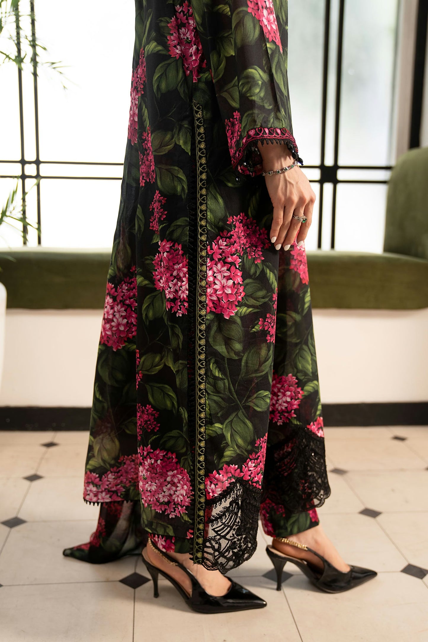 Maria.B Desi Summer Pie '26 - 3 Piece Embroidered Lawn Suit | Dwp2615-esm-blk