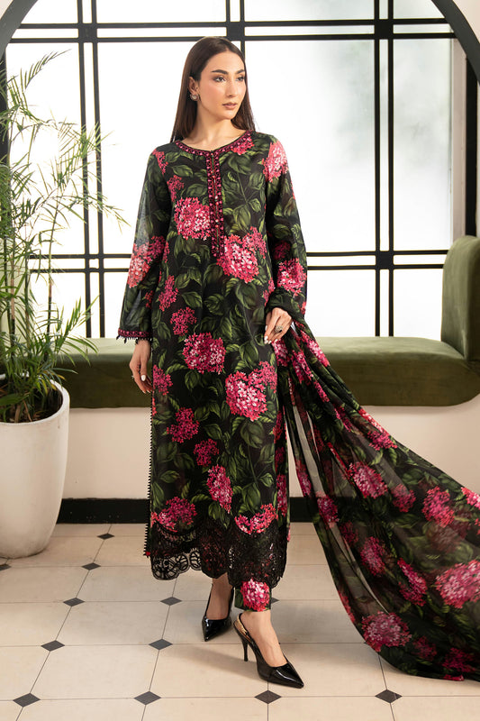 Maria.B Desi Summer Pie '26 - 3 Piece Embroidered Lawn Suit | Dwp2615-esm-blk