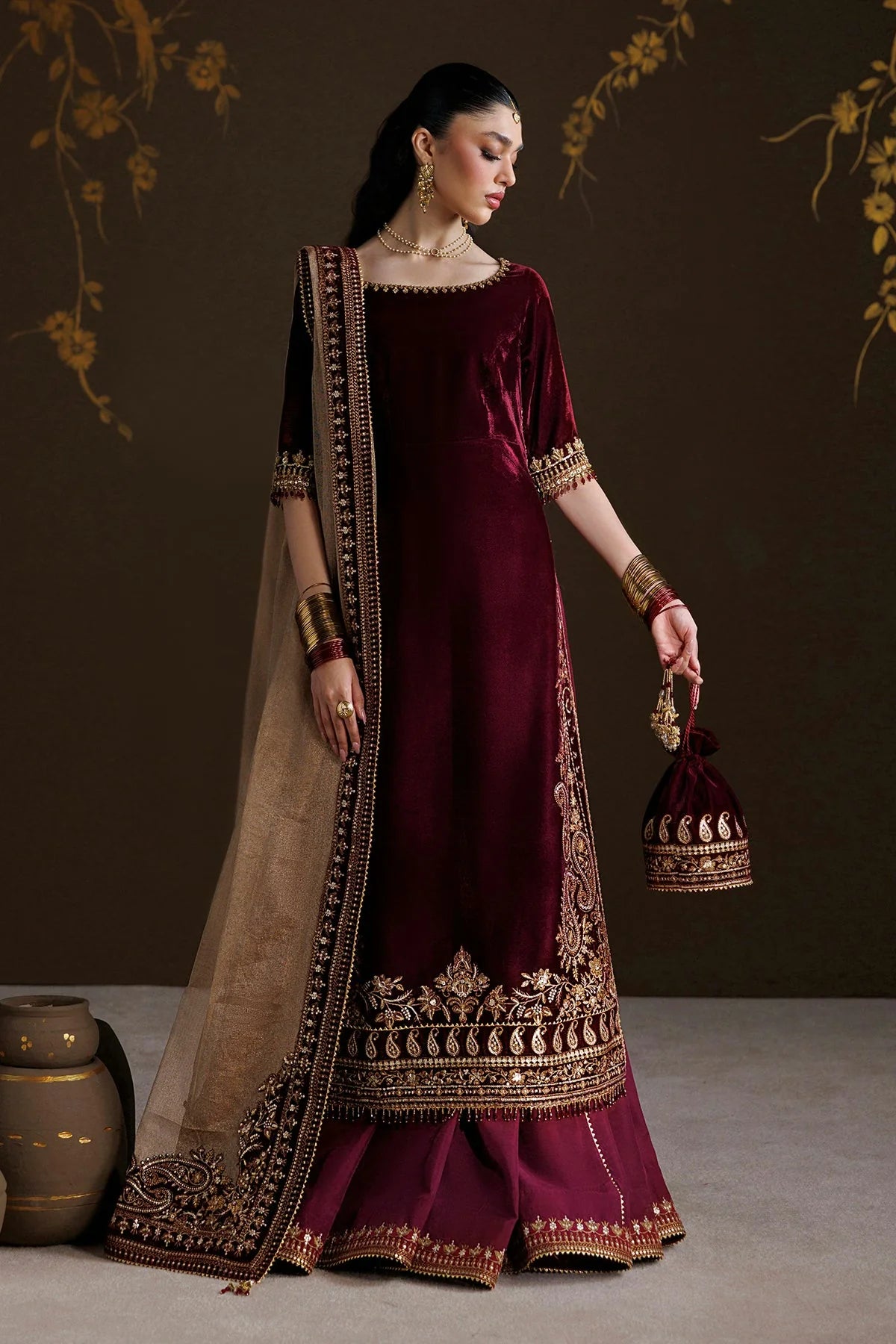 Baroque Unstitched Velvet '26 - EMBROIDERED VELVET F-4548