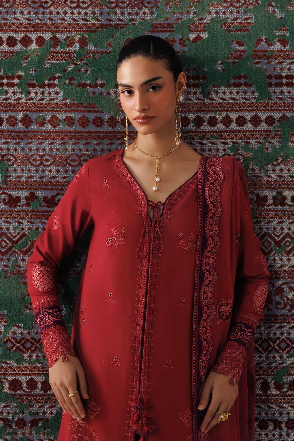 QLW-03 ZAIRA Qalamkar - Qline Linen '26
