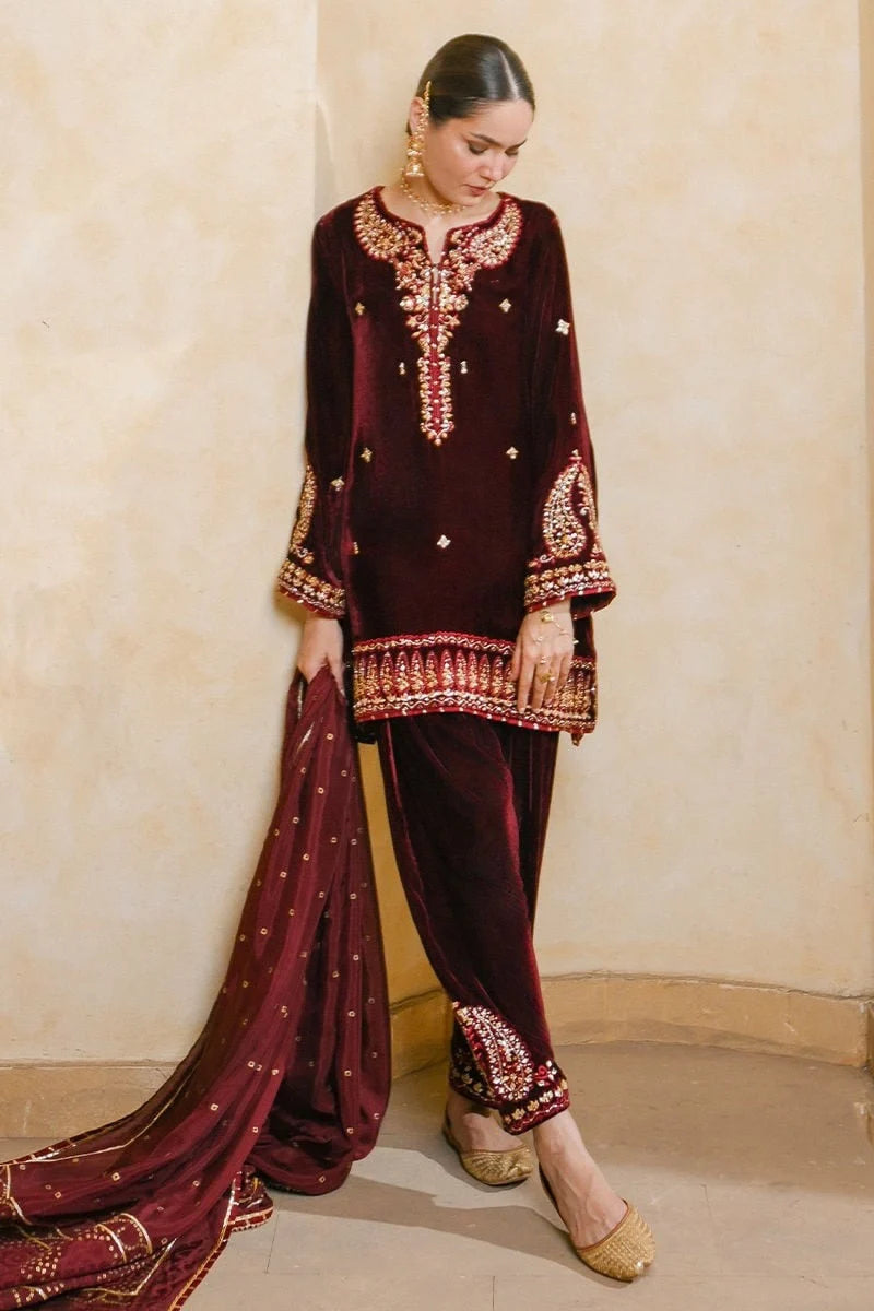 Ansab Jahangir Qissa Luxury Velvets '26 - Kahani Shirt And Dupatta