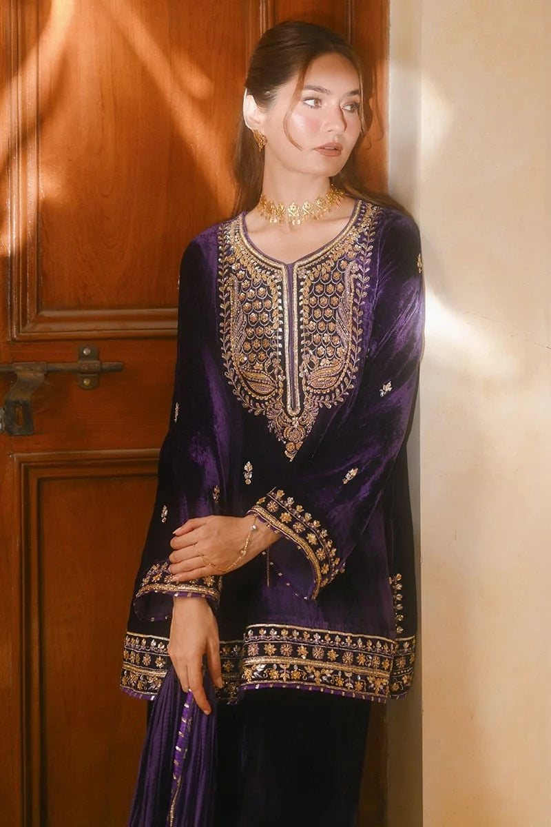 Ansab Jahangir Qissa Luxury Velvets '26 - Gul e jaan Shirt And Dupatta