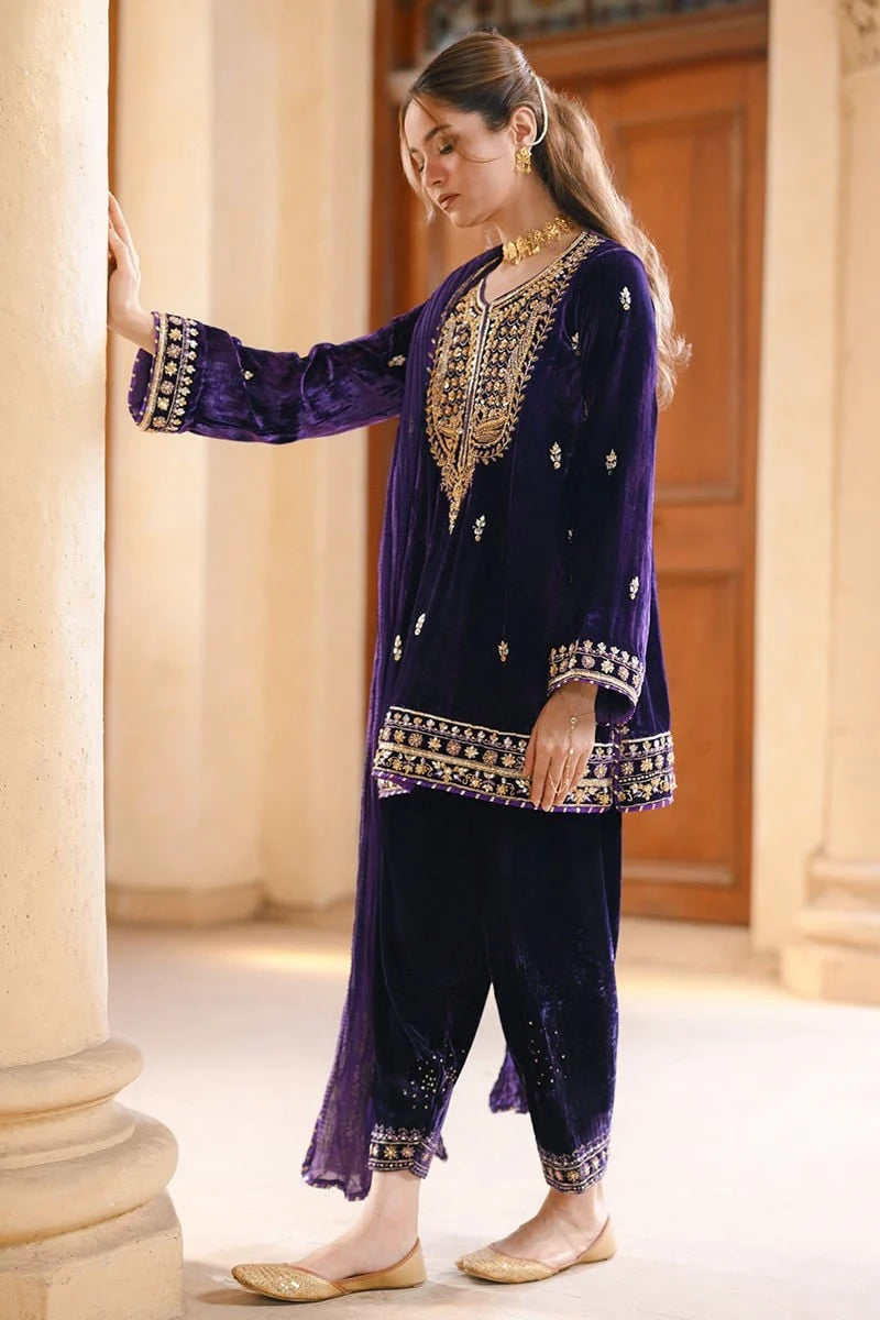 Ansab Jahangir Qissa Luxury Velvets '26 - Gul e jaan Shirt And Dupatta