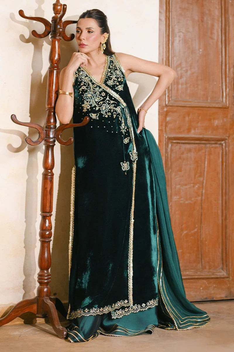 Ansab Jahangir Qissa Luxury Velvets '26 - Leher Angarkha And Dupatta