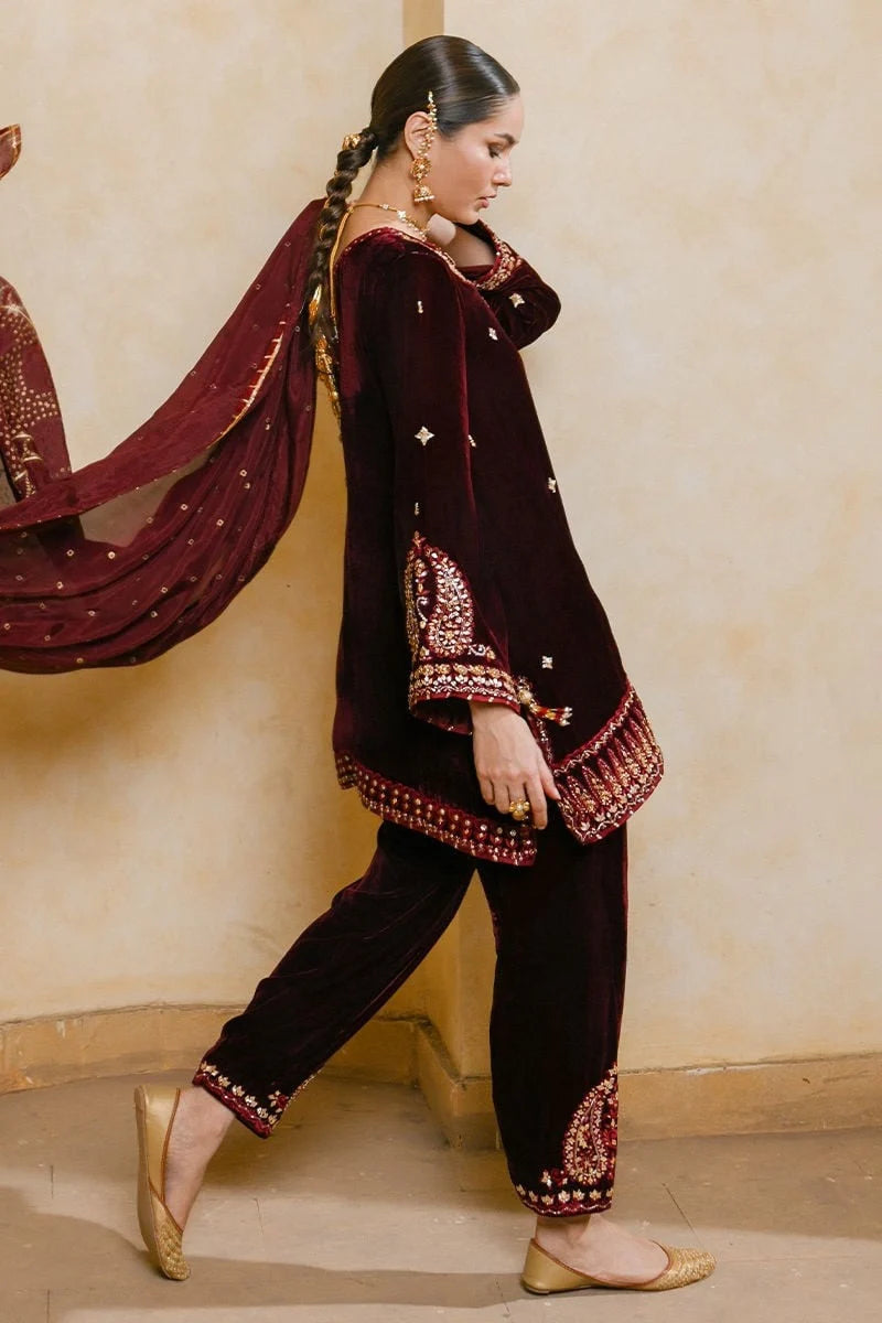 Ansab Jahangir Qissa Luxury Velvets '26 - Kahani Shirt And Dupatta
