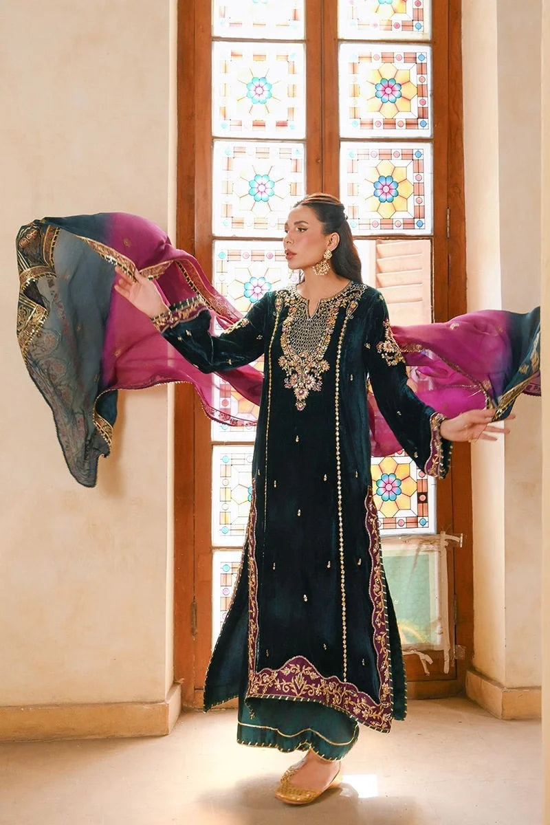 Ansab Jahangir Qissa Luxury Velvets '26 - Khuwab Shirt And Dupatta
