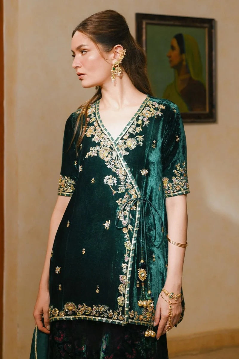 Ansab Jahangir Qissa Luxury Velvets '26 - Saaz Angarkha And Dupatta