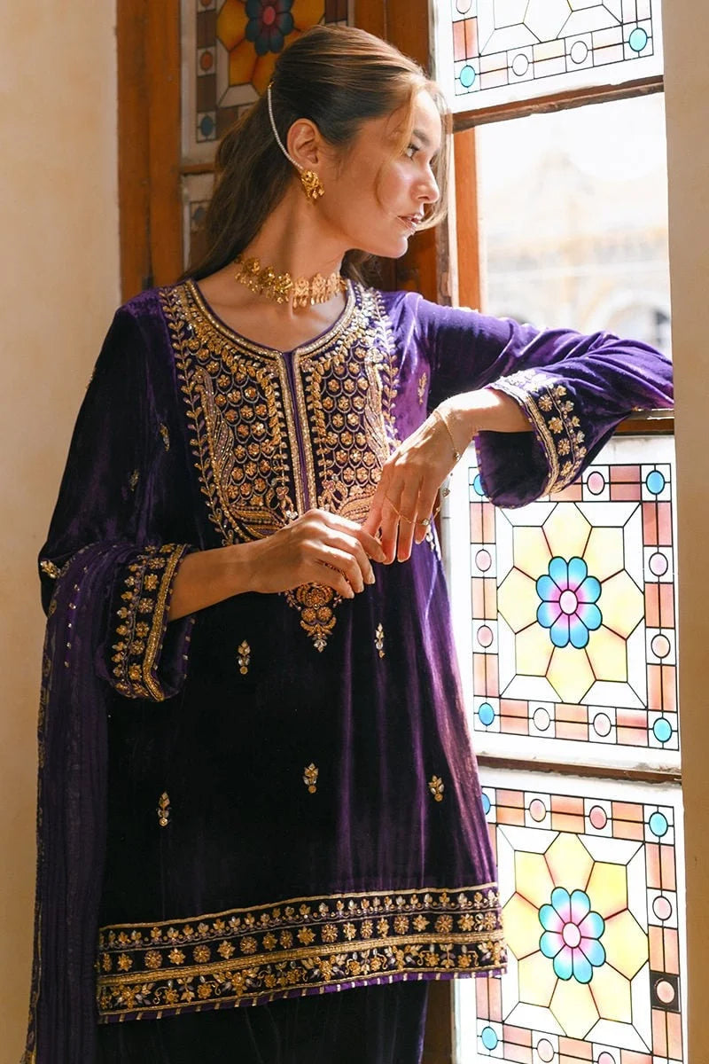 Ansab Jahangir Qissa Luxury Velvets '26 - Gul e jaan Shirt And Dupatta