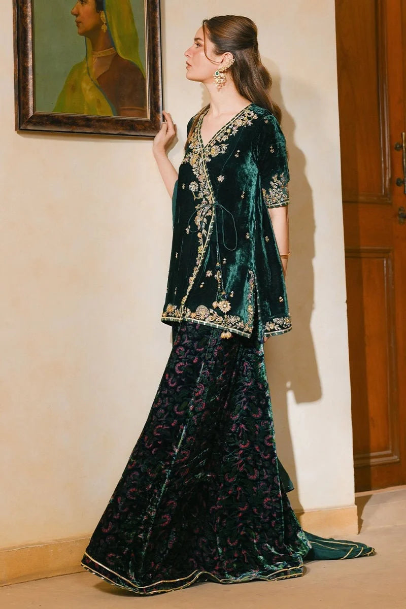 Ansab Jahangir Qissa Luxury Velvets '26 - Saaz Angarkha And Dupatta