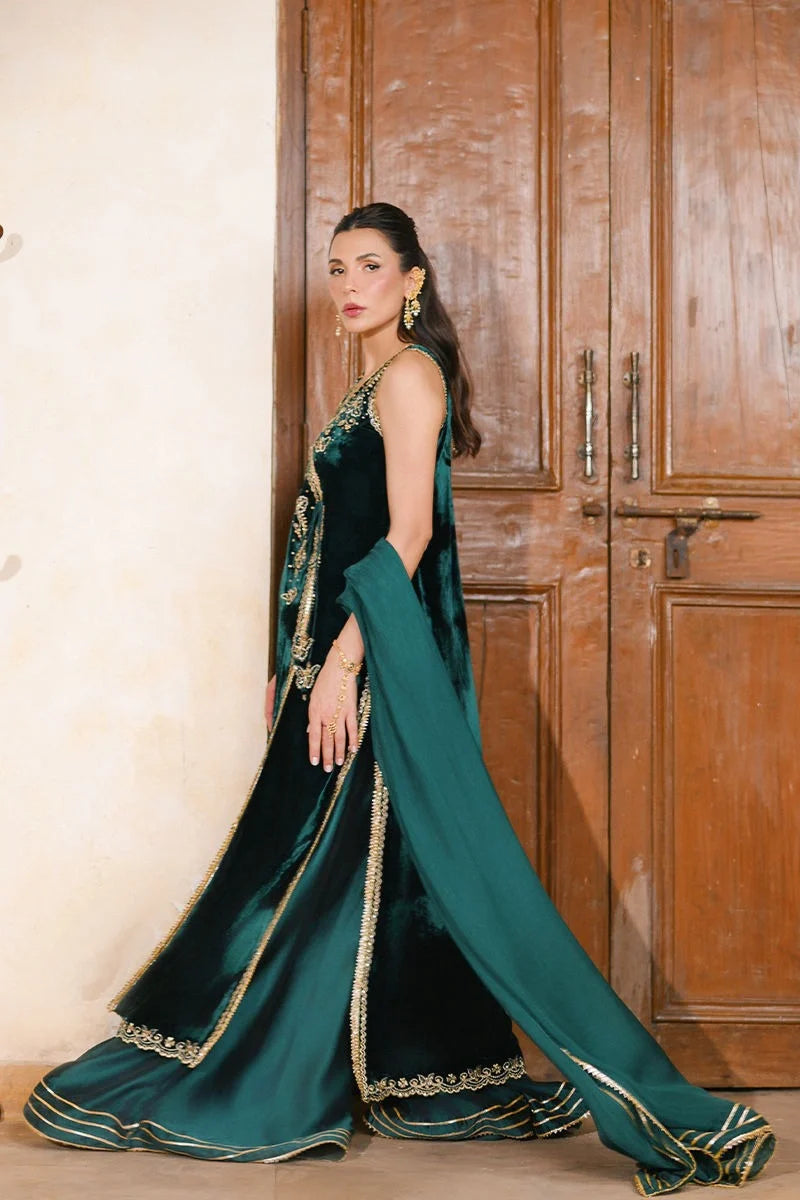 Ansab Jahangir Qissa Luxury Velvets '26 - Leher Angarkha And Dupatta