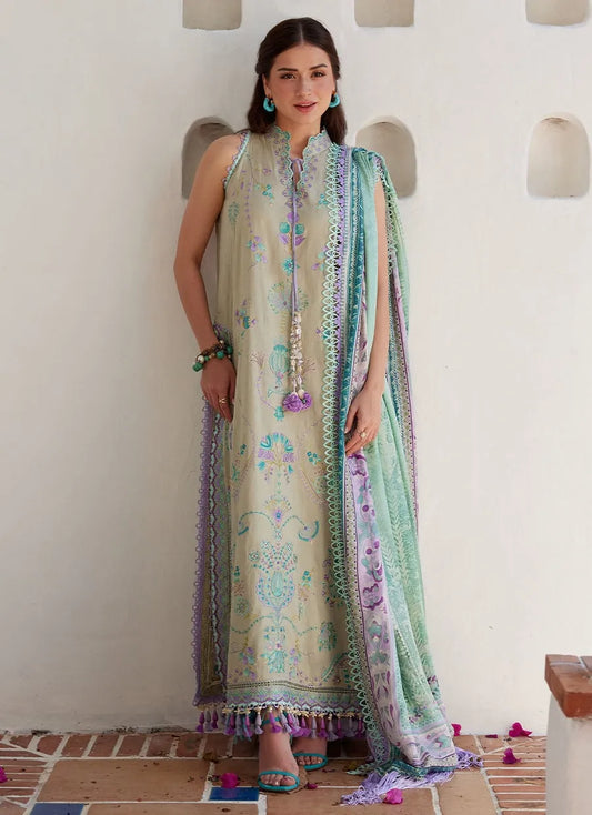 Farah Talib Aziz Luxury Lawn Unstitched '26 - Valeria Olive