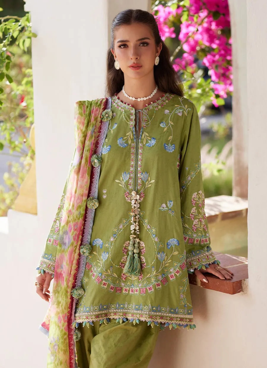 Farah Talib Aziz Luxury Lawn Unstitched '26 - Carmen Kiwi