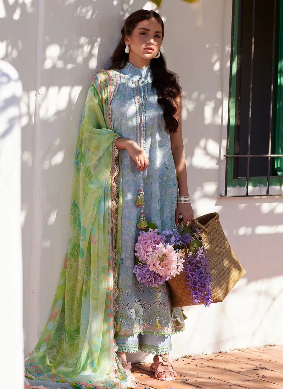 Farah Talib Aziz Luxury Lawn Unstitched '26 - Sienna Sky Blue